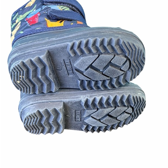 Place Navy Dinosaur Print Snow Kids Boots Size 7C - Picture 5 of 5